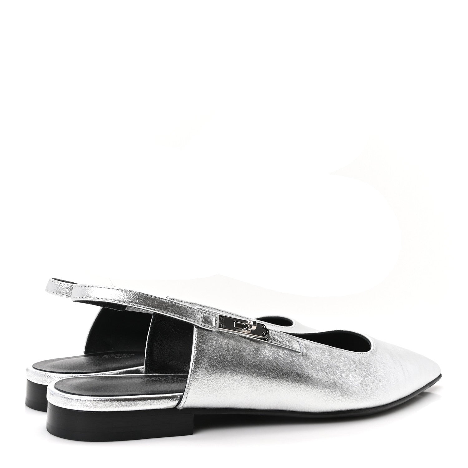 Nappa Lovely Slingback Flats 40 Gris Argent