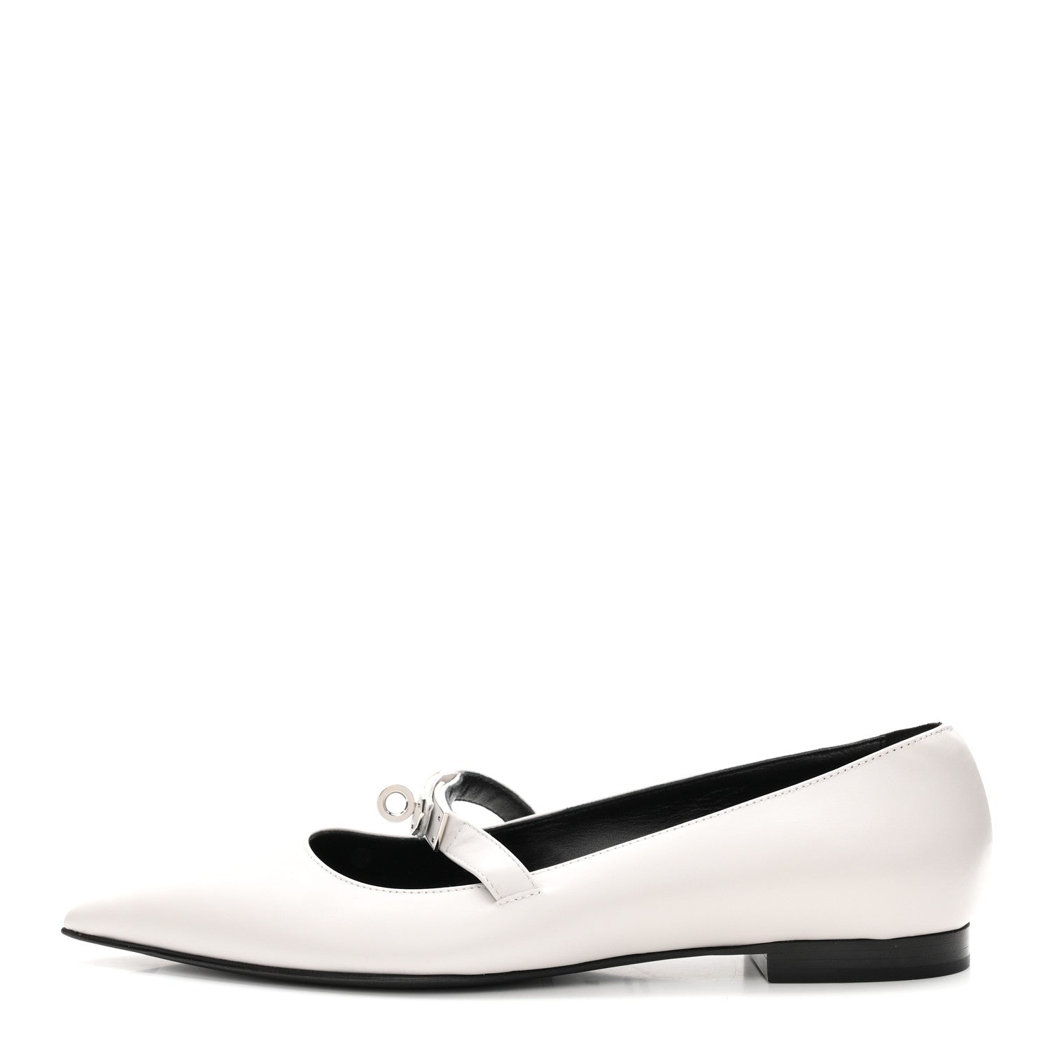 Calfskin Kelly Ballet Flat 38 Gris Clair