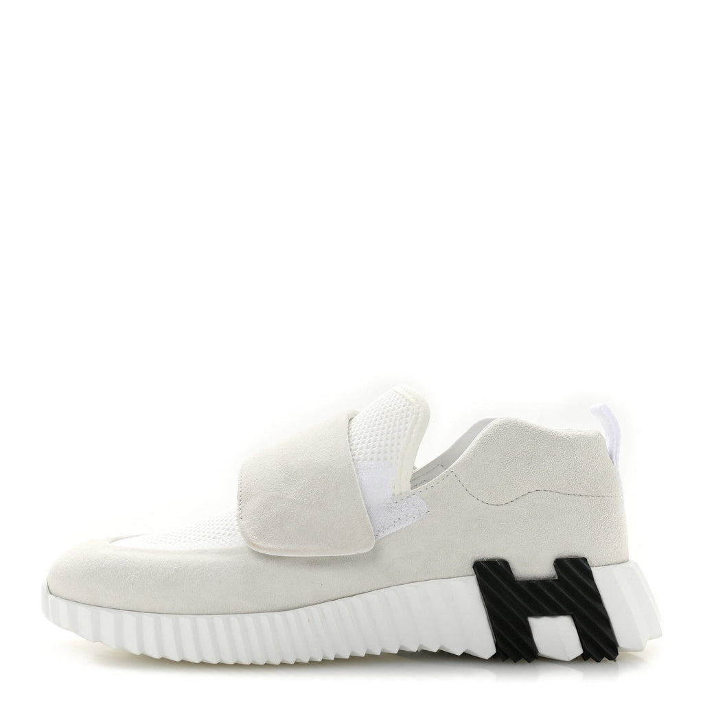 Suede Goatskin Mesh Fabric H Sneakers 38 White