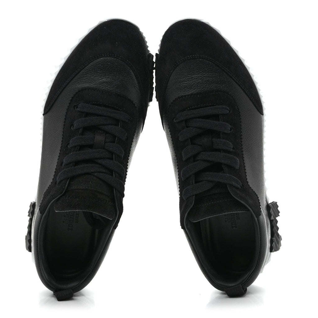 Goatskin Suede Goatskin Bouncing Sneakers 37 Black