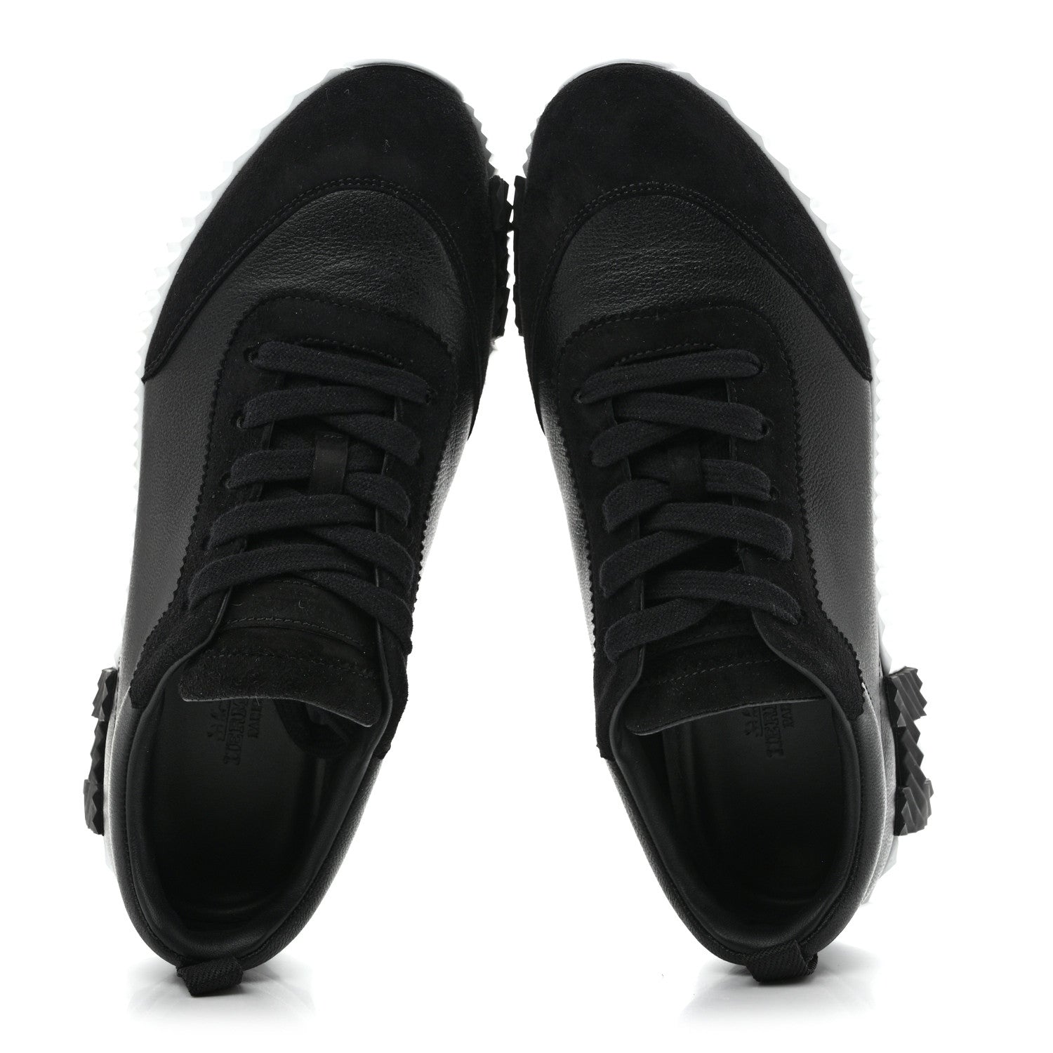 Goatskin Suede Goatskin Bouncing Sneakers 37 Black