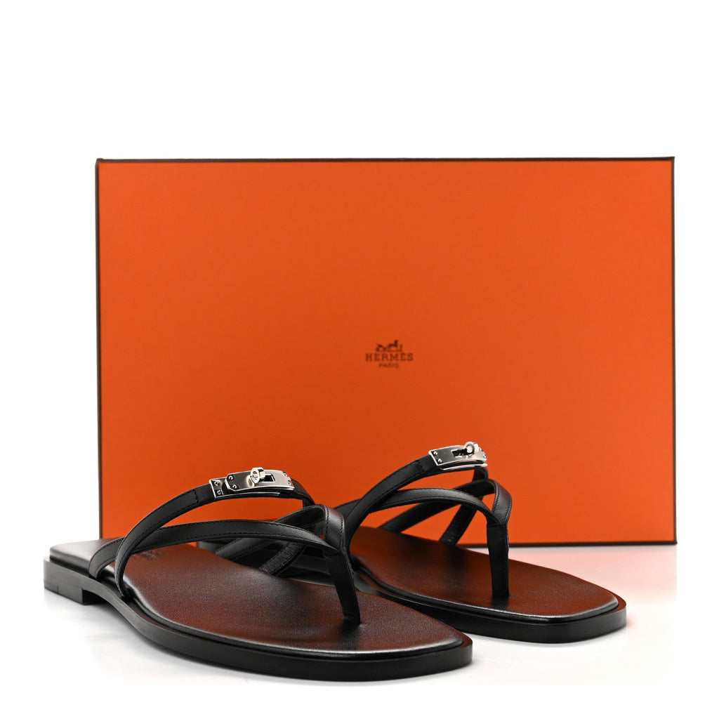 Calfskin Miss Sandals 38 Black