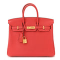 Togo Birkin 25 Rouge Pivoine