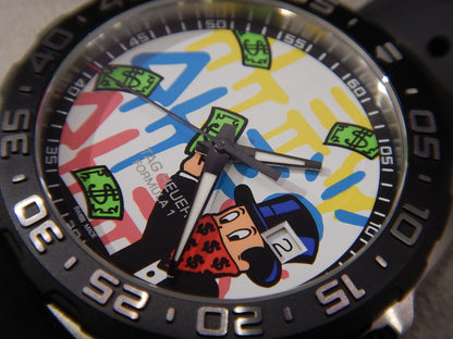 Tag Heuer Formula 1 Alec Monopoly Special Edition Black Rubber Strap Watch for Men - WAZ1119.FT8023