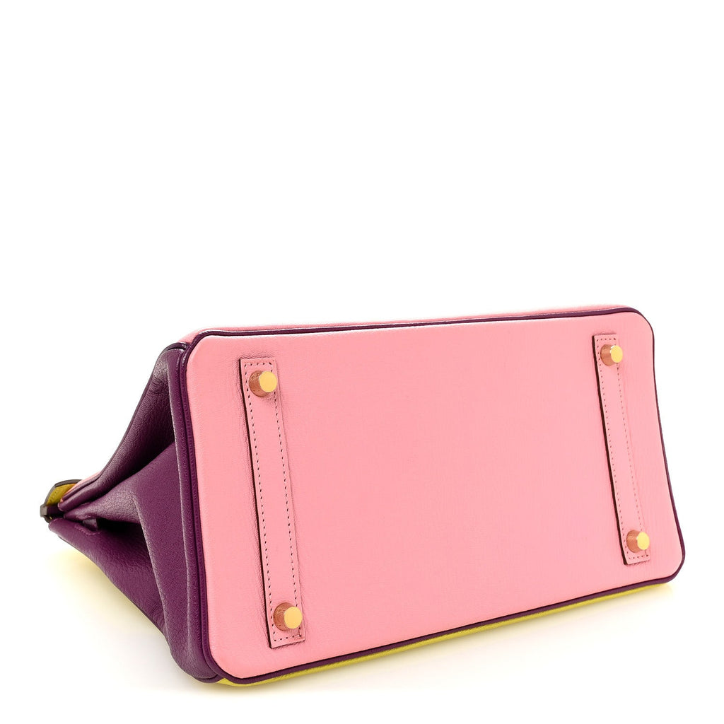 Chevre Mysore Horseshoe Birkin 30 Rose Confetti Anemone Lime