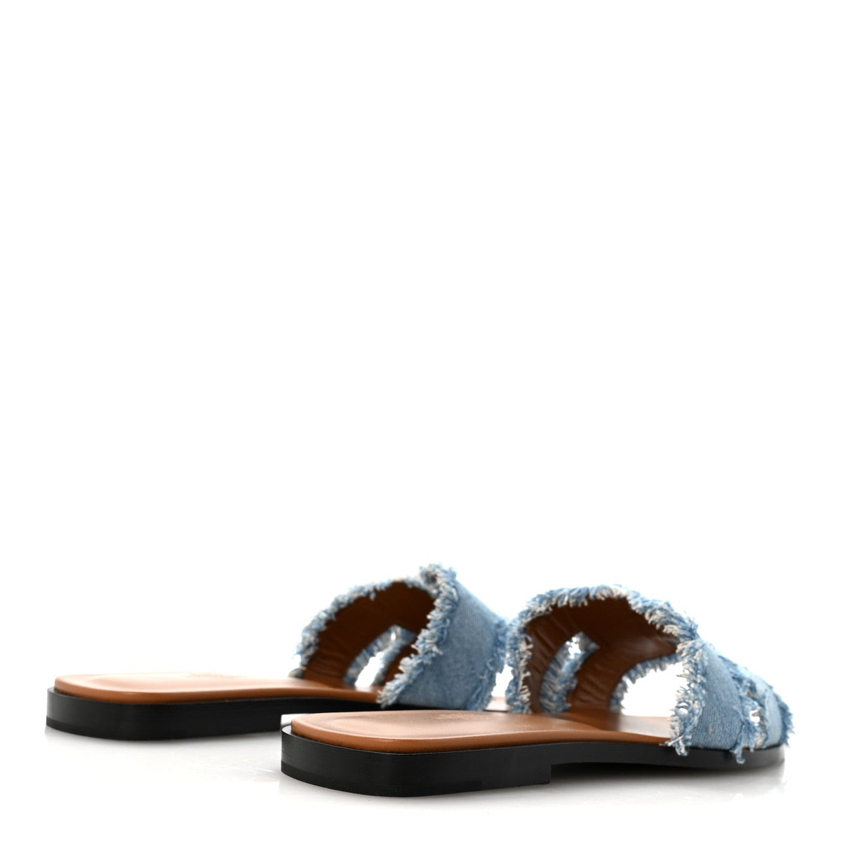Denim Oran Fringe Sandals Bleu Clair