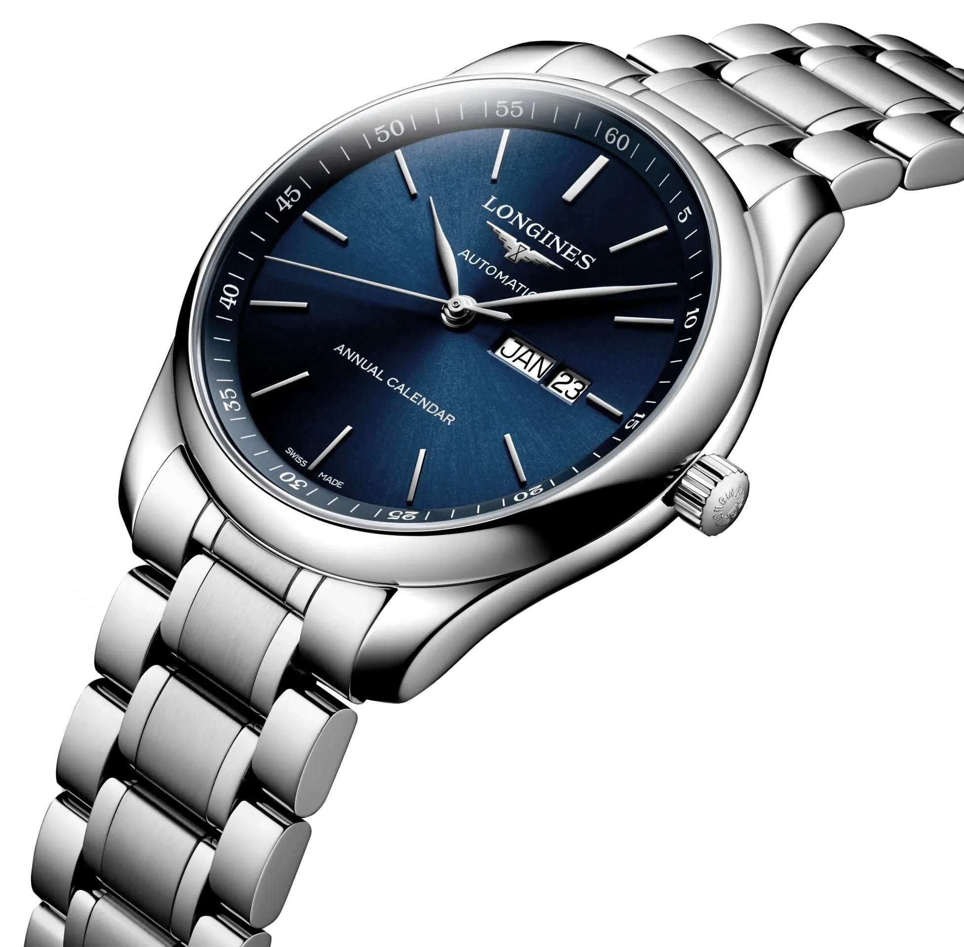 Longines Master Collection Automatic Stainless Steel Blue Dial Date/Month Mens Watch L2.910.4.92.6