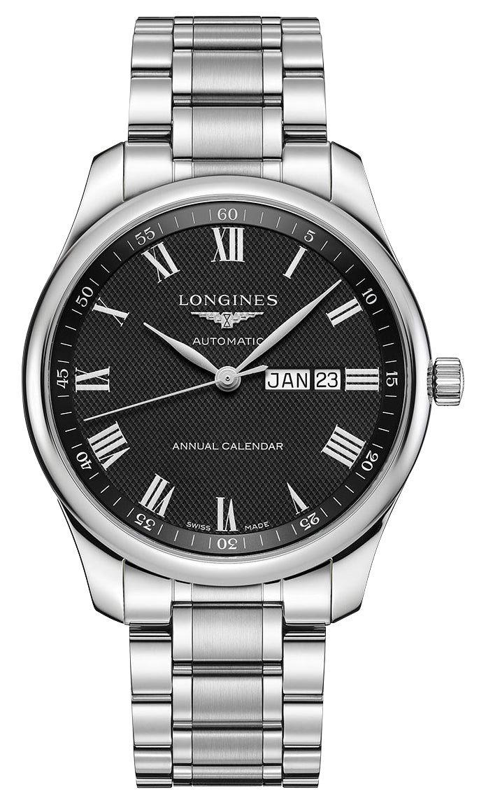 Longines Master Collection Automatic Stainless Steel Black Dial Date/Month Mens Watch L2.920.4.51.6