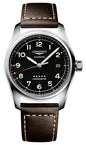 Longines Spirit Automatic COSC Stainless Steel Black Dial Brown Leather Strap Date Mens Watch L3.810.4.53.0