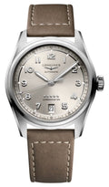 Longines Spirit Automatic COSC Stainless Steel Champagne Dial Beige Leather Strap Date Unisex Watch L3.410.4.63.2