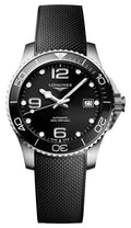Longines HydroConquest Automatic Stainless Steel Black Dial Black Rubber Strap Date Divers Mens Watch L3.780.4.56.9