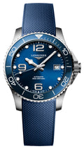 Longines HydroConquest Automatic Stainless Steel Blue Dial Blue Rubber Strap Date Divers Mens Watch L3.780.4.96.9