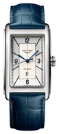 Longines DolceVita Automatic Stainless Steel Silver Dial Blue Leather Strap Date Mens Watch L5.767.4.73.9