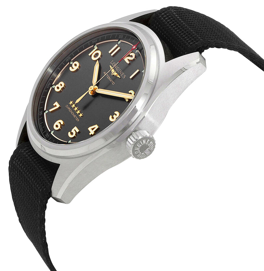 Longines Spirit Automatic COSC Titanium Gray Dial Black Nylon Strap Mens Watch L3.810.1.53.2