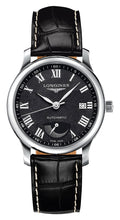 Longines Master Collection Automatic Stainless Steel Black Dial Black Leather Strap Date Power Reserve Mens Watch L2.708.4.51.7