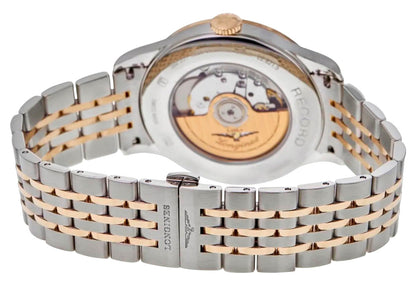 Longines Record Automatic COSC Stainless Steel & 18K Rose Gold Silver Dial Date Mens Watch L2.821.5.76.7