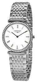 Longines La Grande Classique Stainless Steel White Dial Diamonds Quartz Womens Watch L4.513.0.11.6