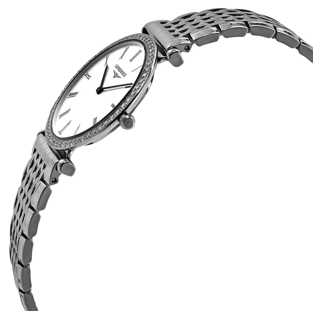 Longines La Grande Classique Stainless Steel White Dial Diamonds Quartz Womens Watch L4.513.0.11.6