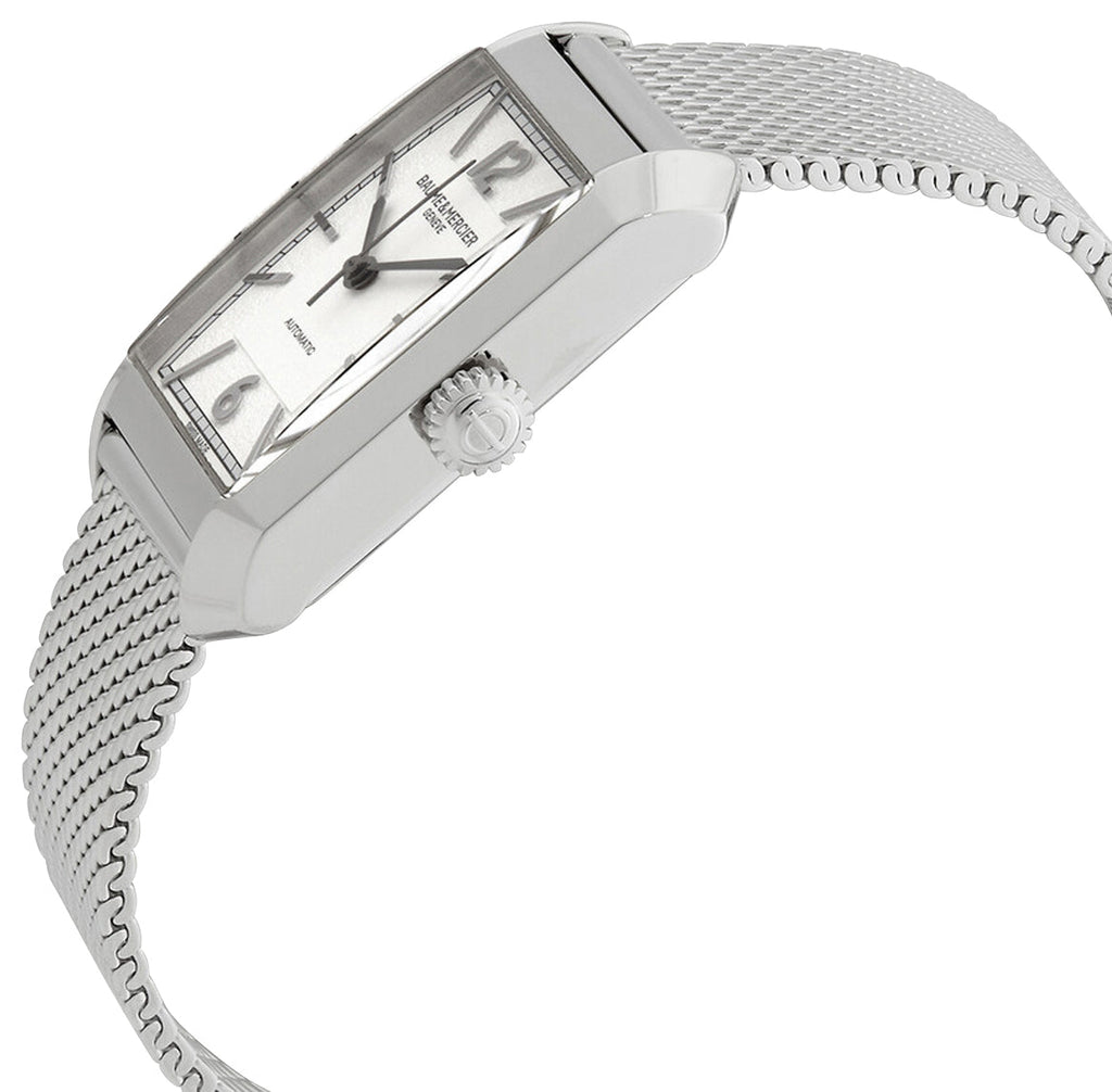 Baume & Mercier Hampton Automatic Stainless Steel Mesh Silver Dial Mens Watch M0A10672