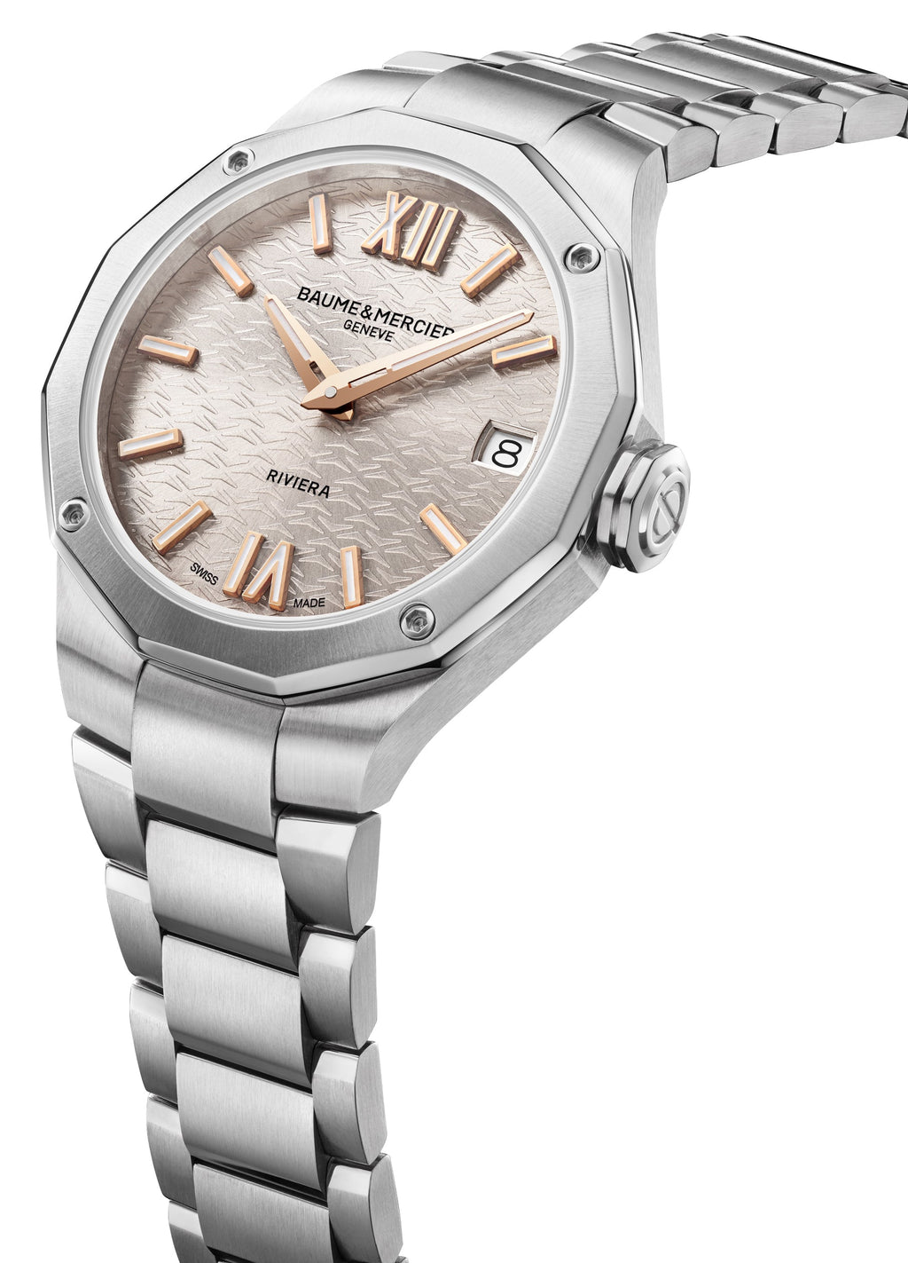 Baume & Mercier Riviera Stainless Steel Silver Dial Date Quartz Womens Watch M0A10810