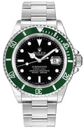 Rolex Submariner Date Stainless Steel Kermit Black Dial Men's Watch 16610LV