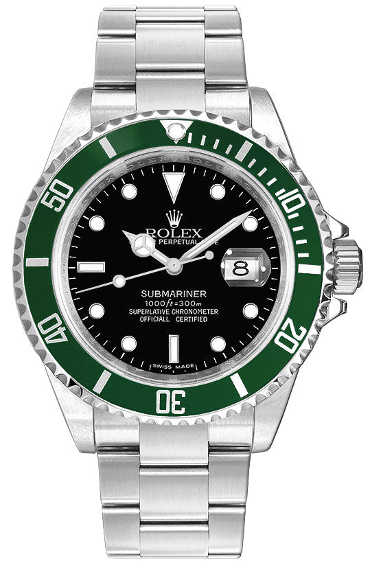 Rolex Submariner Date Green Aluminum Bezel Men's Luxury Watch 16610LV