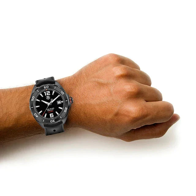Tag Heuer Formula 1 Automatic Black Dial Black Rubber Strap Watch for Men - WAZ2115.FT8023