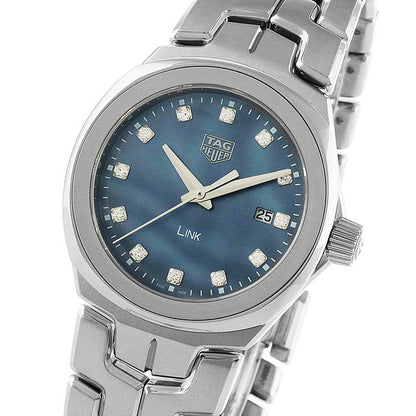 Tag Heuer Link Quartz Diamonds Blue Mother of Pearl Dial Silver Steel Strap Watch for Women - WBC1313.BA0600