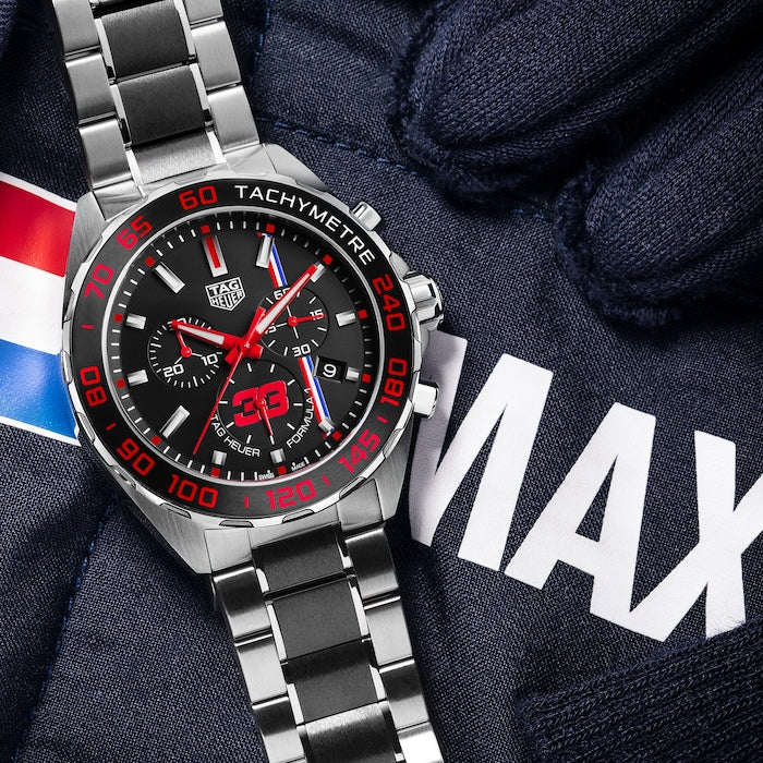 Tag Heuer Formula 1 Max Verstappen Limited Edition Grey Dial Two Tone Steel Strap Watch for Gents - CAZ101U.BA0843
