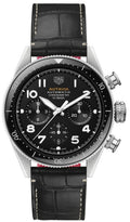 Tag Heuer Autavia Chronometer Flyback Automatic Chronograph Black Dial Black Leather Strap Watch for Men - CBE511A.FC8279