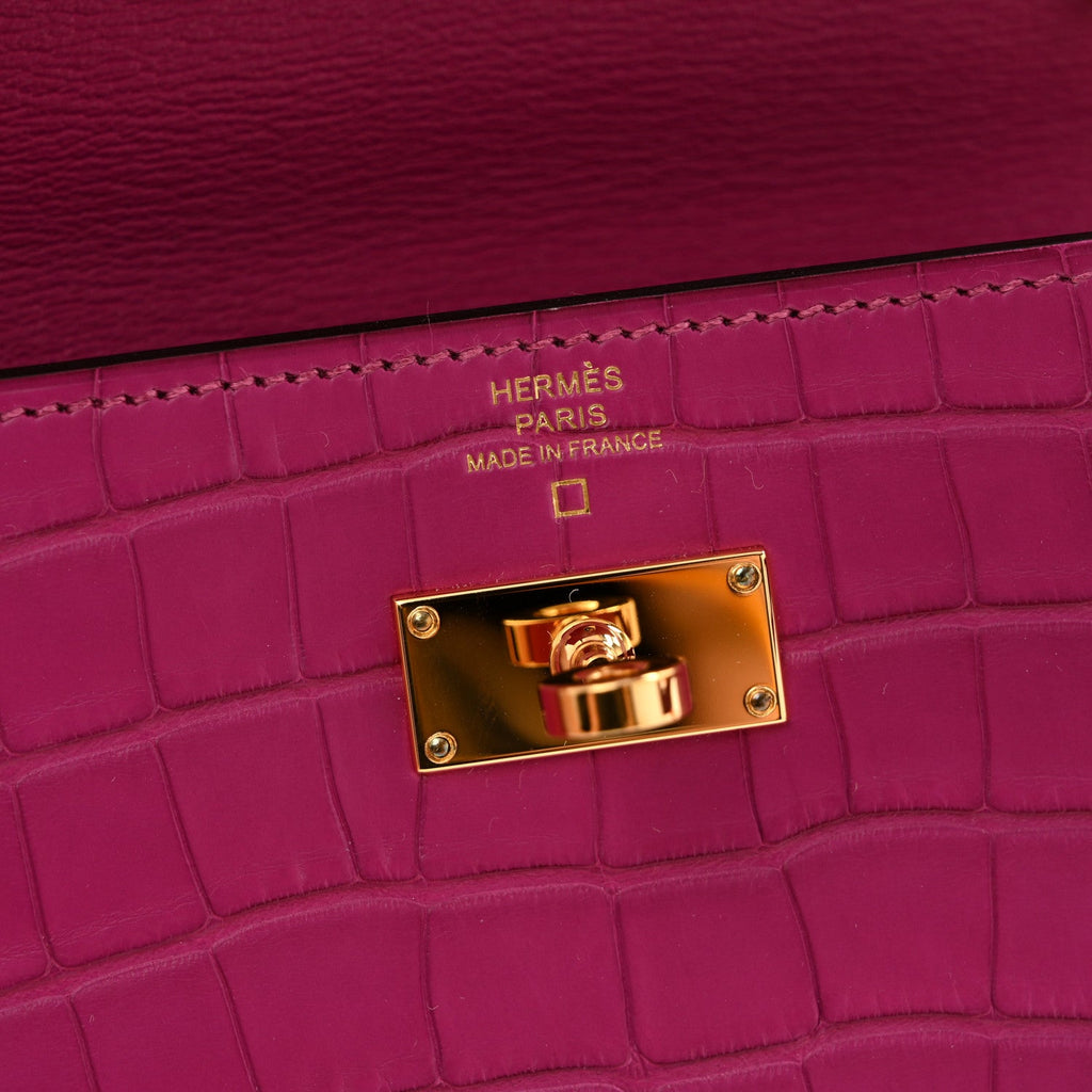 Matte Alligator Kelly Wallet To Go Rose Scheherazade