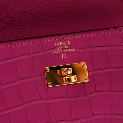 Matte Alligator Kelly Wallet To Go Rose Scheherazade