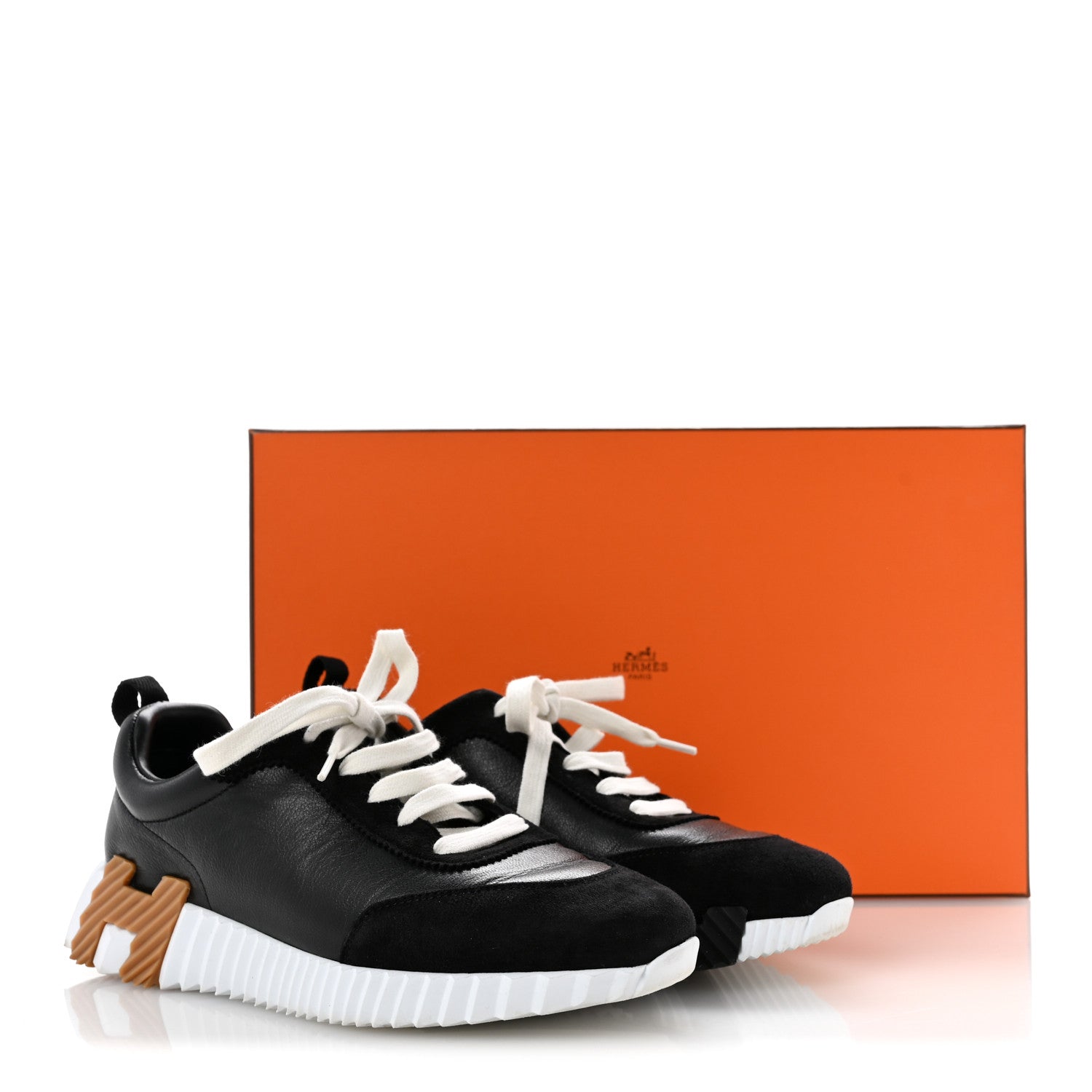 Goatskin Suede Goatskin Bouncing Sneakers 37.5 Black