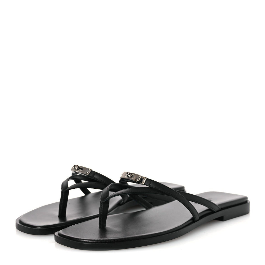 Calfskin Miss Sandals 37 Black