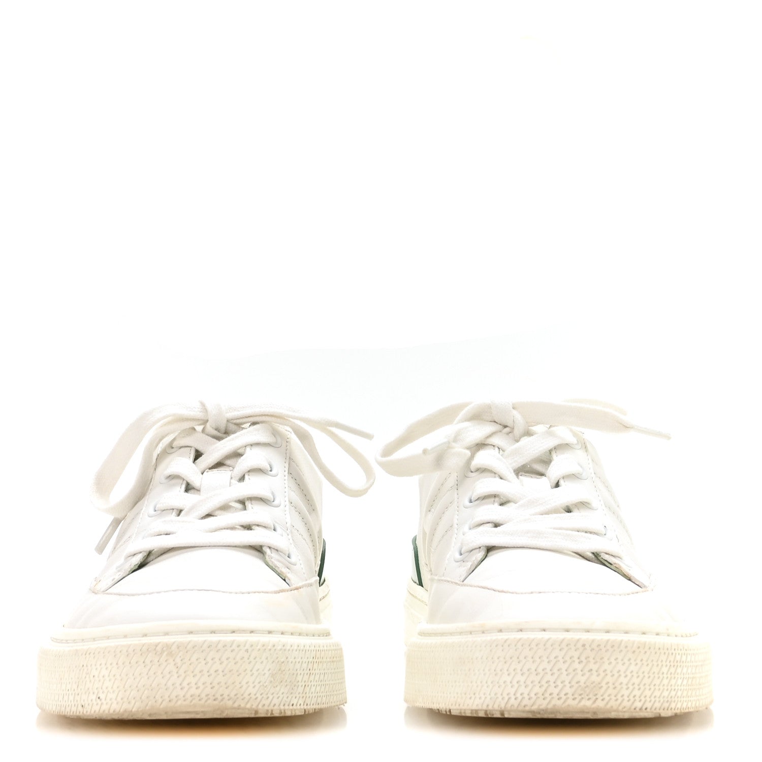 Crocodile Calfskin Deep Sneakers 37.5 White Vert Jade
