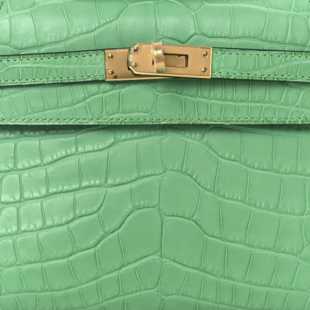 Matte Alligator Kelly Pochette Vert Comics