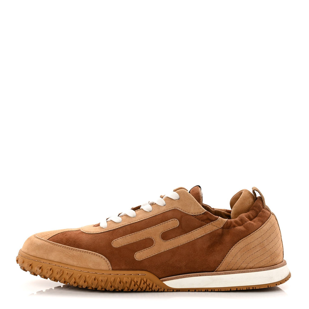 Suede Goatskin Mens Jet Sneakers 43 Brun Amourette Miel