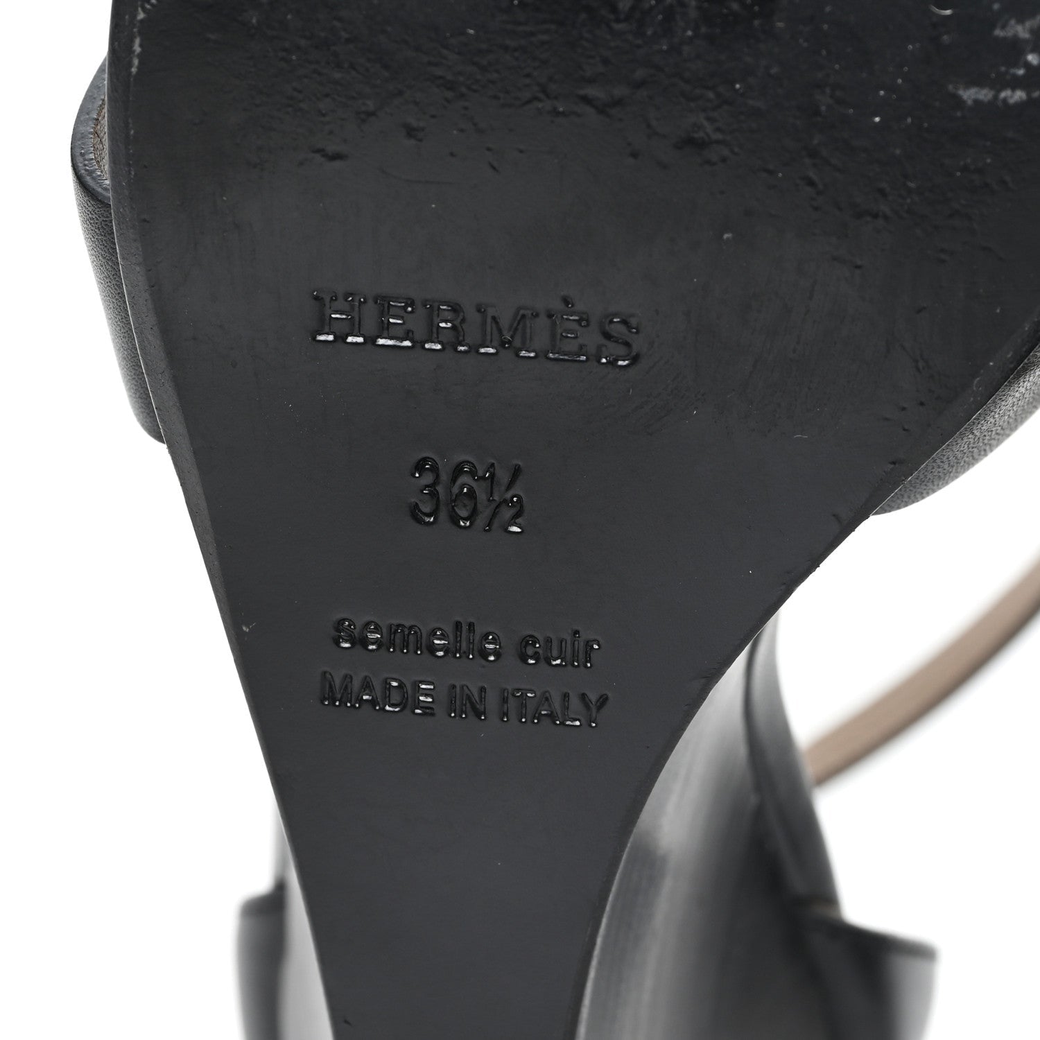 Calfskin Legend Wedge Sandals 36.5 Black