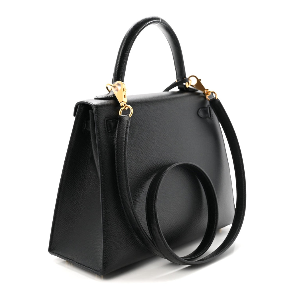 Epsom Horseshoe Kelly Sellier 25 Black Bleu Electrique