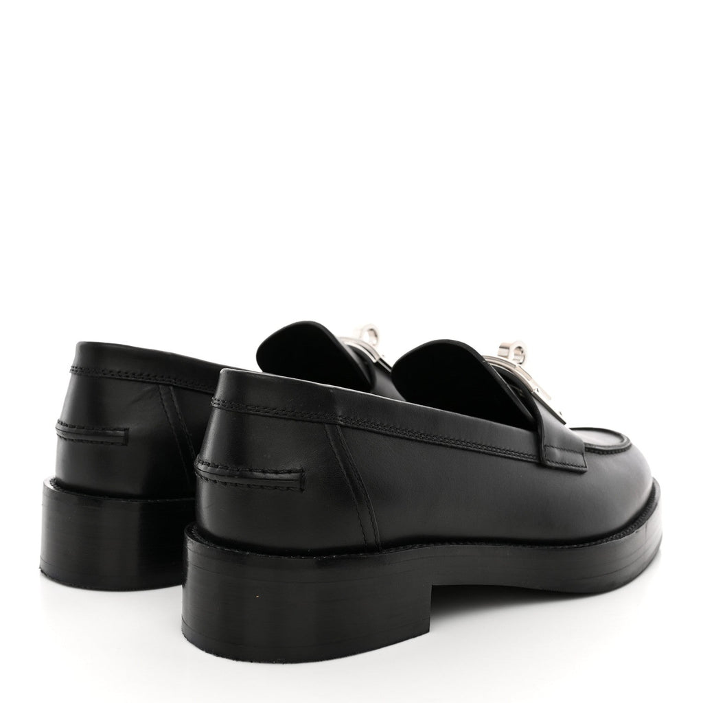 Calfskin Womens Hot Loafer 38 Black