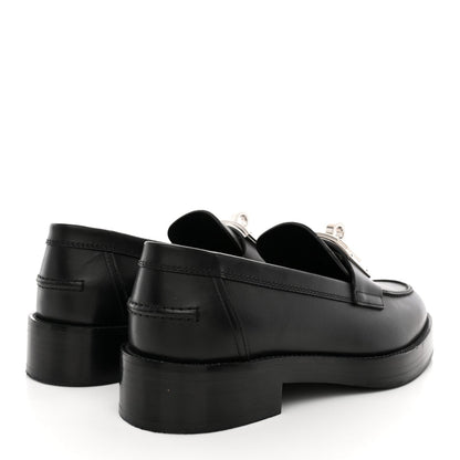 Calfskin Womens Hot Loafer 38 Black