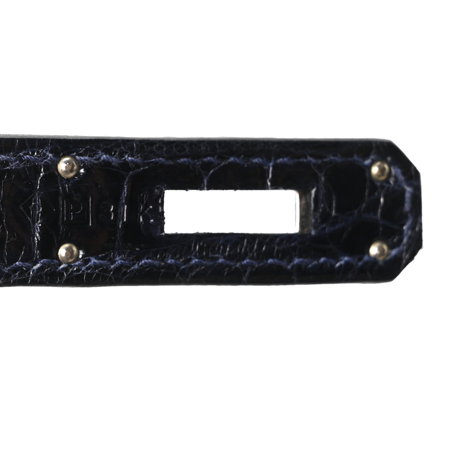 Shiny Porosus Crocodile Birkin 30 Bleu Marine