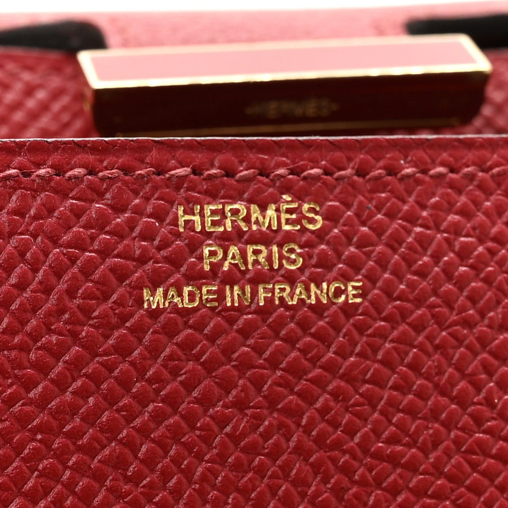 Epsom Enamel Constance Long Wallet Rouge Grenat