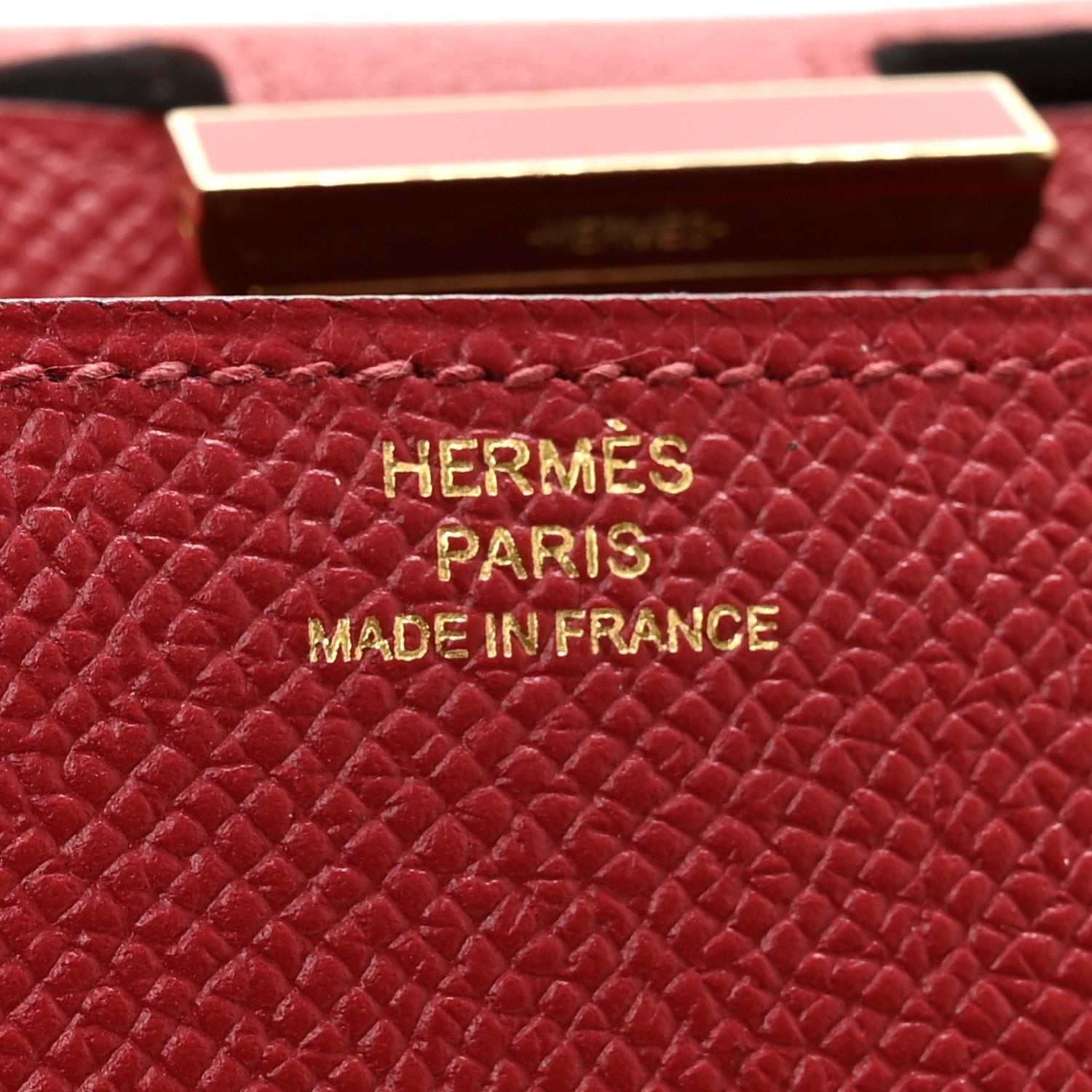 Epsom Enamel Constance Long Wallet Rouge Grenat