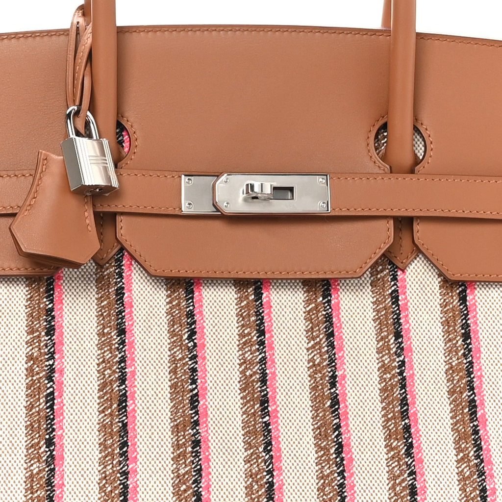 Toile Swift Broderie Shoulder Birkin Light 39 Gold Fauve Rose Pop Black