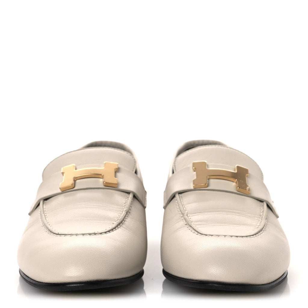Goatskin Womens Paris Loafers 37 Beige Glaise