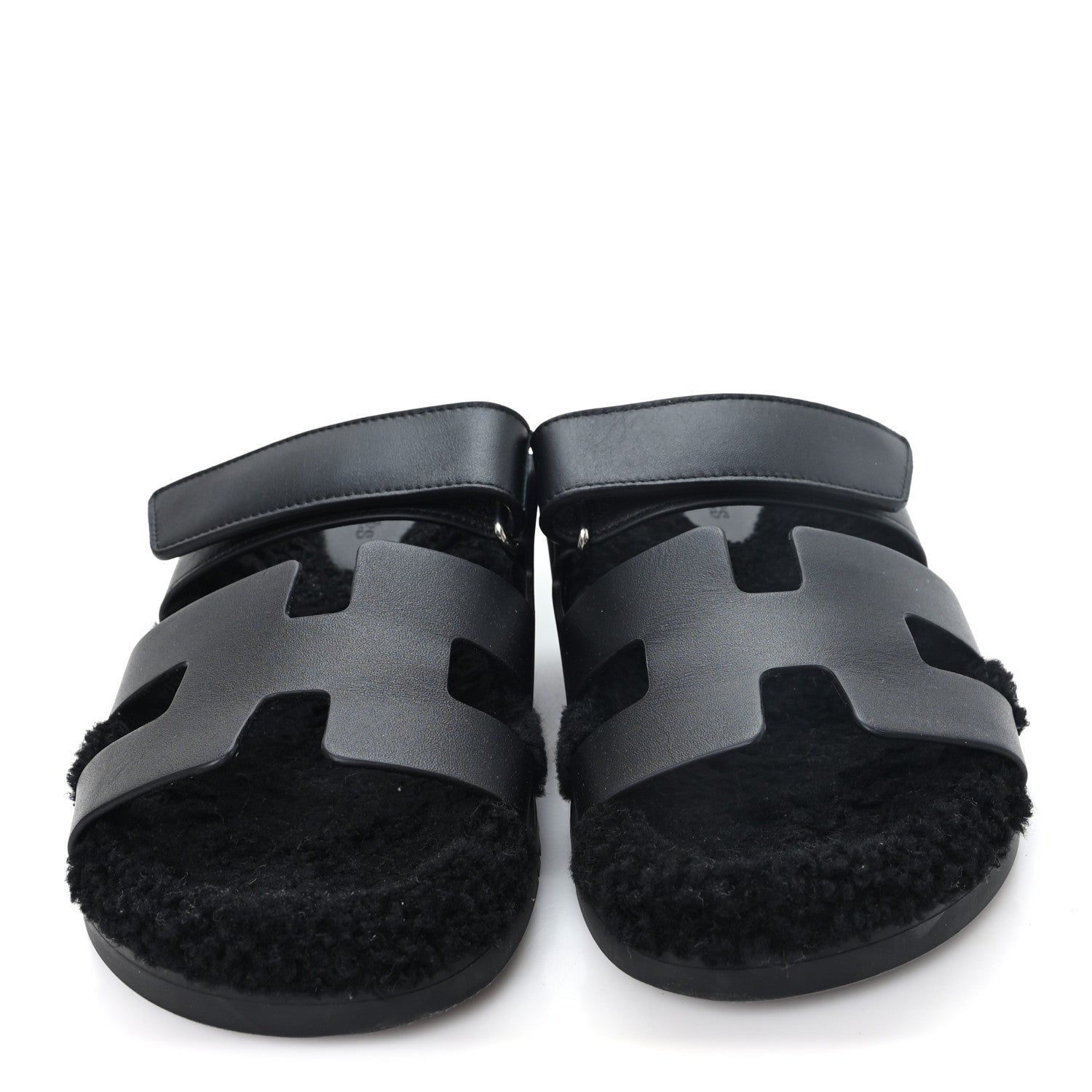 Calfskin Woolskin Womens Chypre Sandals 38 Black