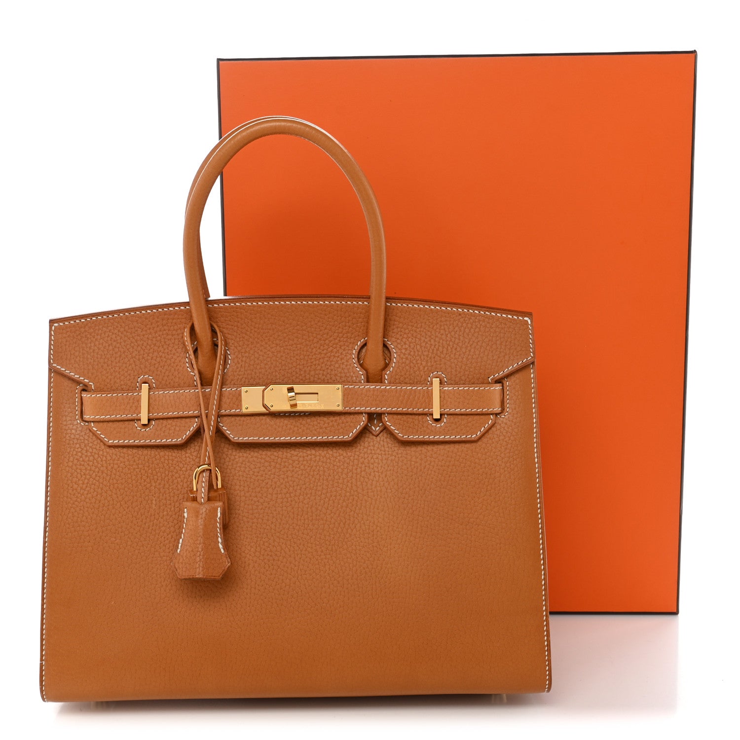 Vache Naturelle Grainee Birkin Sellier 30 Natural Sable
