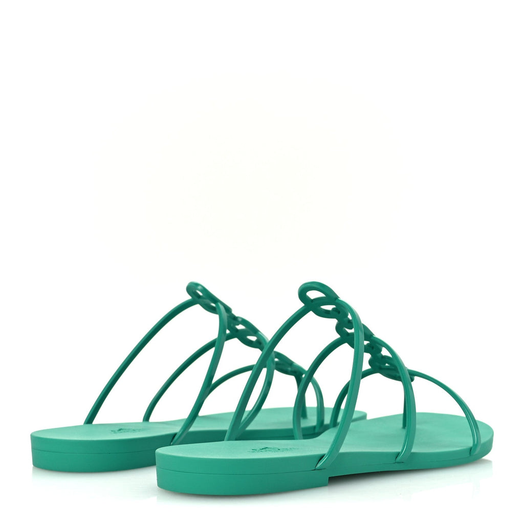 Rubber Womens Mykonos Sandals 37 Vert Tourmaline