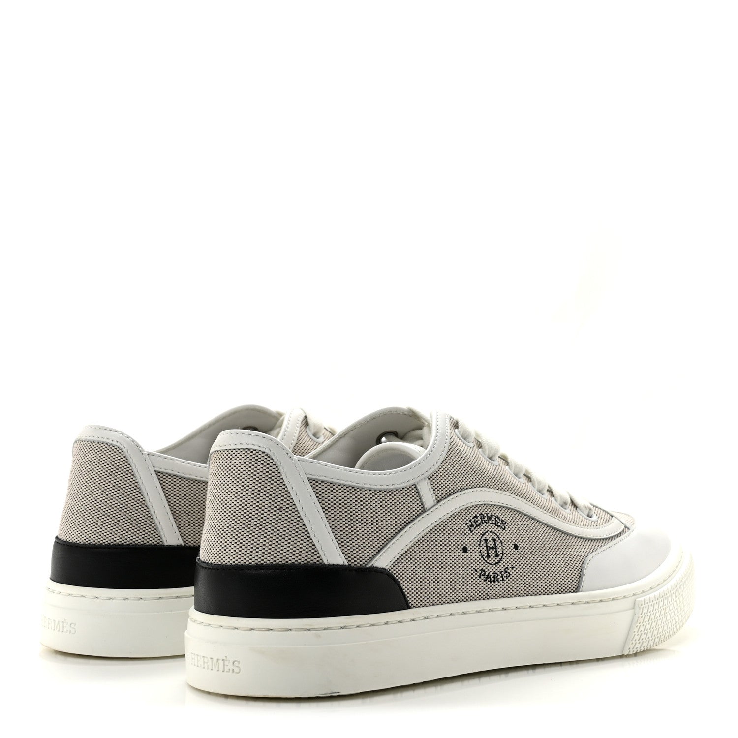 Canvas Calfskin Get Sneakers 38 Prunoir Blanc